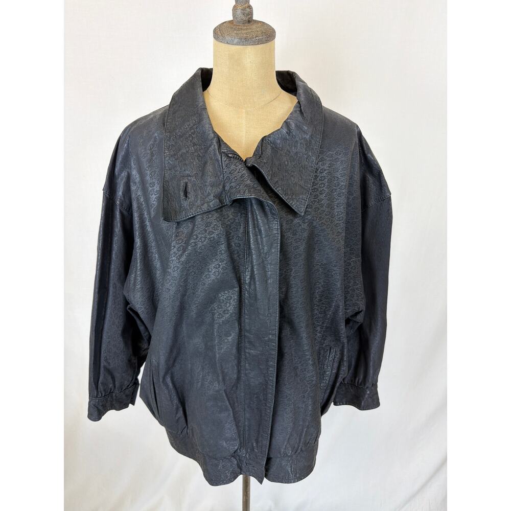 Lowell & Whitney Black Leather Jacket Large #0555